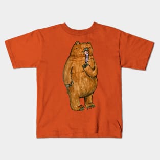 Bear with Superior Grape Popsicle Kids T-Shirt